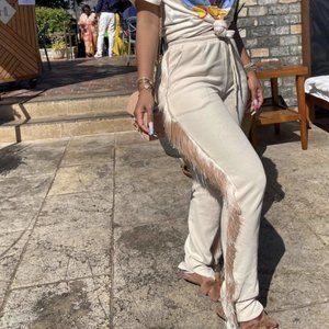 BLACK Minaa Monroe Fancy Fringe Joggers - Worn Once